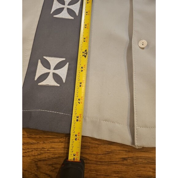 VTG 90s IS Interstate Skater Iron Cross Shirt Button Up Mens Medium Made in USA - Picture 5 of 6